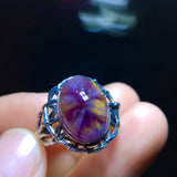 Natural Aurora Titanium Purple Titanium Dazzling Mizi Flower Ring, Size: 14/10.2mm0511398154