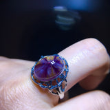 Natural Aurora Titanium Purple Titanium Dazzling Mizi Flower Ring, Size: 14/10.2mm0511398154