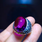 Natural Uruguayan amethyst ring, size: 17.8/14mm0711368155