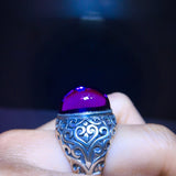 Natural Uruguayan amethyst ring, size: 17.8/14mm0711368155