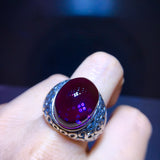 Natural Uruguayan amethyst ring, size: 17.8/14mm0711368155