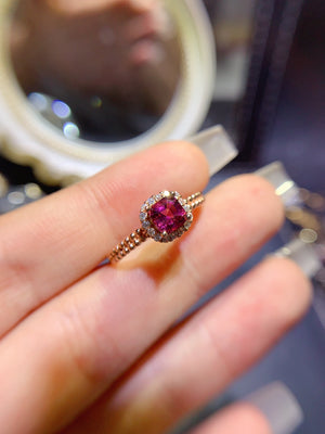 Pure natural magnesium aluminum garnet ring, with a main stone size of 6mm,0811130262