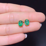 Pure natural Columbia emerald earrings, main stone size 5 * 7mm0811550123