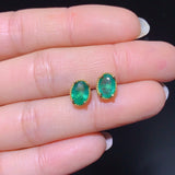 Pure natural Columbia emerald earrings, main stone size 5 * 7mm0811550123