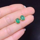 Pure natural Columbia emerald earrings, main stone size 5 * 7mm0811550123