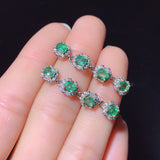 Pure natural Columbia emerald earrings, main stone size 3 * 4mm0811350126