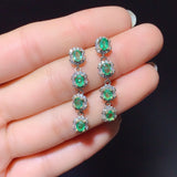 Pure natural Columbia emerald earrings, main stone size 3 * 4mm0811350126