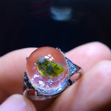 Natural green tourmaline fully wrapped tourmaline, bare stone: 12.5/11mm0811238166