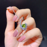 Natural Sri Lankan unburned colored sapphire pendant, with a main stone size of 6mm in the heart1110375188