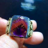 Aurora 23 Aurora Titanium Purple Square Large V Pyramid Ring, Size: 14.2/11.8mm)1110668155