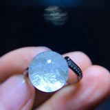 Natural White Ghost Treasure Bowl Ring, Size: 11mm1111188466