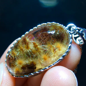 Natural crystalline snowflake titanium ❄️ Chrysanthemum titanium sunflower pendant, size 25/14.6mm1111568199