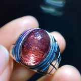 Natural Purple Crystal Super Seven Ring, Specification: 14.8/11mm1111468566