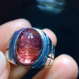 Natural Purple Crystal Super Seven Ring, Specification: 14.8/11mm1111468566