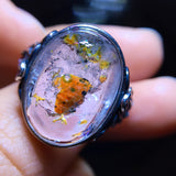 Rare natural oil and water gallbladder quicksand ring, bare stone 17.5/13mm1111278144