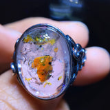 Rare natural oil and water gallbladder quicksand ring, bare stone 17.5/13mm1111278144