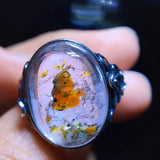 Rare natural oil and water gallbladder quicksand ring, bare stone 17.5/13mm1111278144