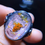 Rare natural oil and water gallbladder quicksand ring, bare stone 17.5/13mm1111278144