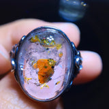 Rare natural oil and water gallbladder quicksand ring, bare stone 17.5/13mm1111278144