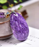 Russian Purple Dragon Crystal Droplet Pendant, with a size of 45 * 30 * 10.8mm and a total weight of 27.9g,1112160233