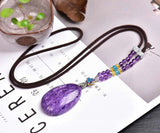 Russian Purple Dragon Crystal Droplet Pendant, with a size of 45 * 30 * 10.8mm and a total weight of 27.9g,1112160233