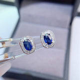 Natural Sri Lankan unburned sapphire earrings, main stone size 4 * 6mm1112180256