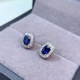 Natural Sri Lankan unburned sapphire earrings, main stone size 4 * 6mm1112180256