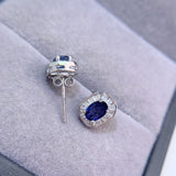 Natural Sri Lankan unburned sapphire earrings, main stone size 4 * 6mm1112180256