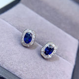 Natural Sri Lankan unburned sapphire earrings, main stone size 4 * 6mm1112180256