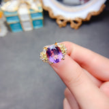 Natural Brazilian amethyst ring, main stone size 10 * 12mm1115140177