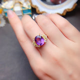 Natural Brazilian amethyst ring, main stone size 10 * 12mm1115140177