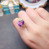 Natural Brazilian amethyst ring, main stone size 10 * 12mm1115140177