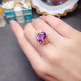 Natural Brazilian amethyst ring, main stone size 10 * 12mm1115140177