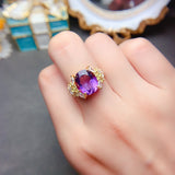 Natural Brazilian amethyst ring, main stone size 10 * 12mm1115140177