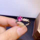 Classic Pink Mosang Diamond Ring, Main Stone 1 Carat, Round 6.5mm1115199866