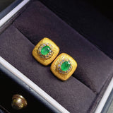 Pure natural Columbia emerald earrings, main stone size: 3 * 4mm1115130266