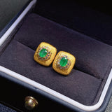 Pure natural Columbia emerald earrings, main stone size: 3 * 4mm1115130266