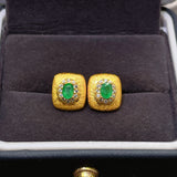 Pure natural Columbia emerald earrings, main stone size: 3 * 4mm1115130266