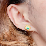 Pure natural Columbia emerald earrings, main stone size: 3 * 4mm1115130266