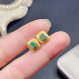 Pure natural Columbia emerald earrings, main stone size: 3 * 4mm1115130266