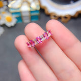 Pure Natural Burnless Papalacha Pink Blue Treasure Ring, Main Stone Size 3 * 5mm1115299466