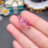 Pure Natural Burnless Papalacha Pink Blue Treasure Ring, Main Stone Size 3 * 5mm1115299466