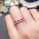 Pure Natural Burnless Papalacha Pink Blue Treasure Ring, Main Stone Size 3 * 5mm1115299466