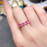 Pure Natural Burnless Papalacha Pink Blue Treasure Ring, Main Stone Size 3 * 5mm1115299466