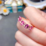 Pure Natural Burnless Papalacha Pink Blue Treasure Ring, Main Stone Size 3 * 5mm1115299466