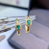 Pure natural Columbia emerald earrings, main stone size 3 * 4mm1115130244