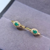 Pure natural Columbia emerald earrings, main stone size 3 * 4mm1115130244