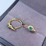 Pure natural Columbia emerald earrings, main stone size 3 * 4mm1115130244