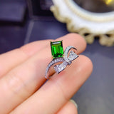 Natural diopside ring, main stone size square 5 * 7mm1116120477