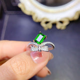 Natural diopside ring, main stone size square 5 * 7mm1116120477